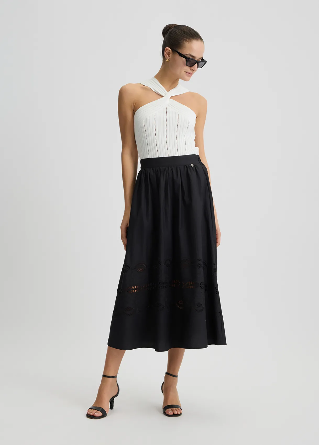 Liu Jo Jupe en coton avec broderies|Femme Jupes