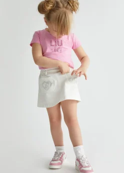 Liu Jo Jupe en coton avec cœurs|Enfant Pantalons & Jupes