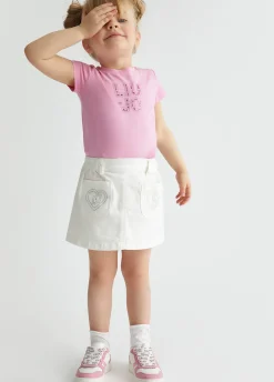 Liu Jo Jupe en coton avec cœurs|Enfant Pantalons & Jupes