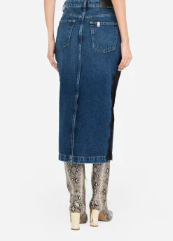 Liu Jo Jupe en denim avec dentelle|Femme Jupes