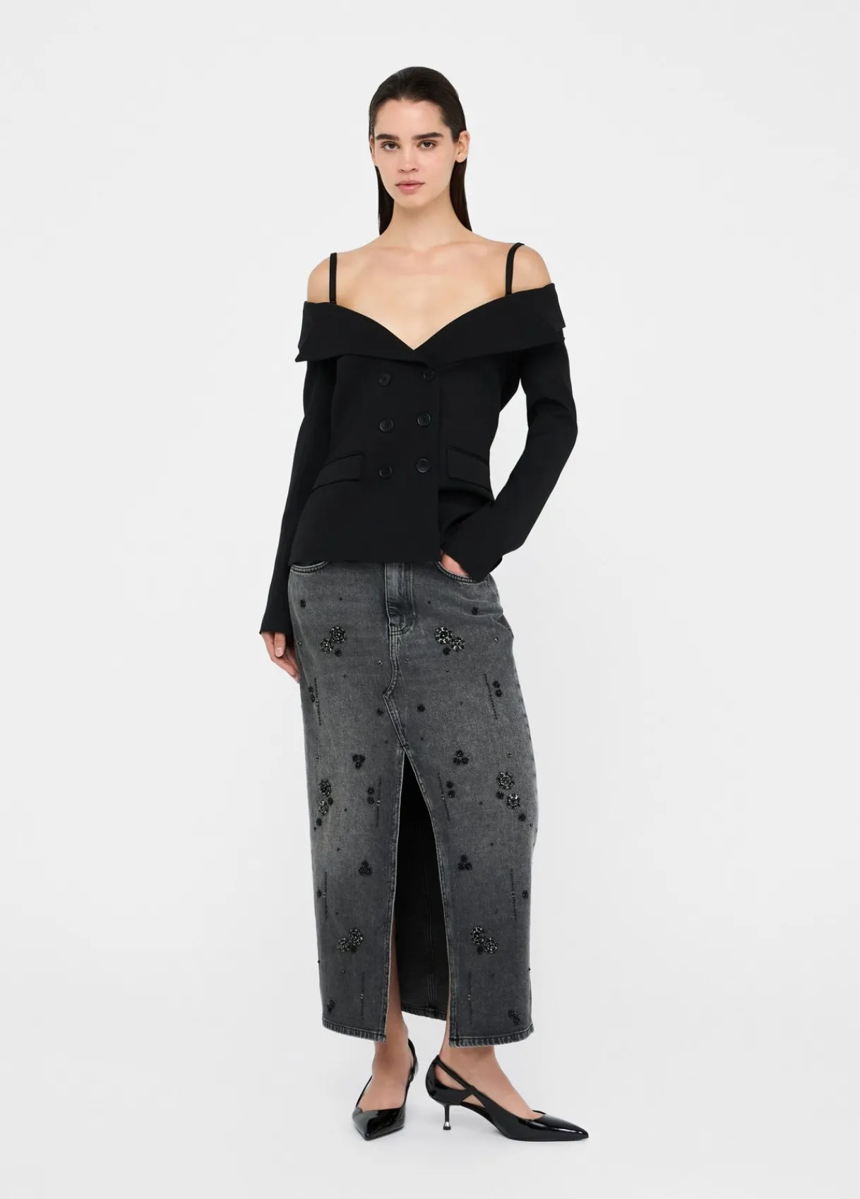 Liu Jo Jupe en denim avec strass|Femme Jupes