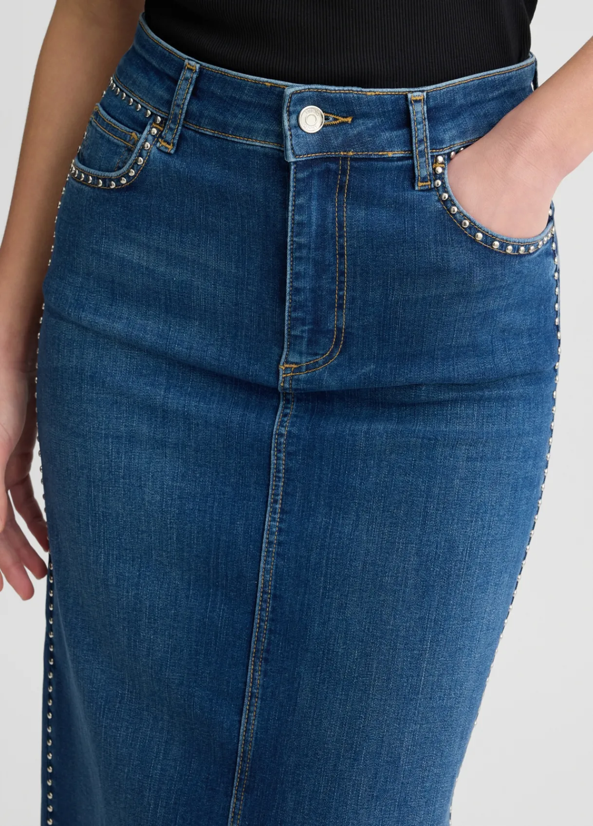 Liu Jo Jupe en toile denim avec clous|Femme Jupes