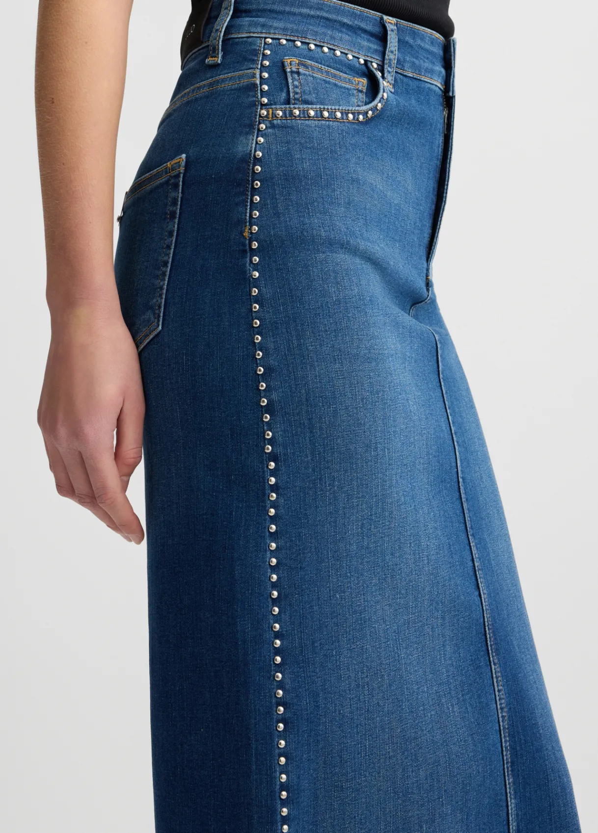 Liu Jo Jupe en toile denim avec clous|Femme Jupes