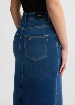 Liu Jo Jupe en toile denim avec clous|Femme Jupes