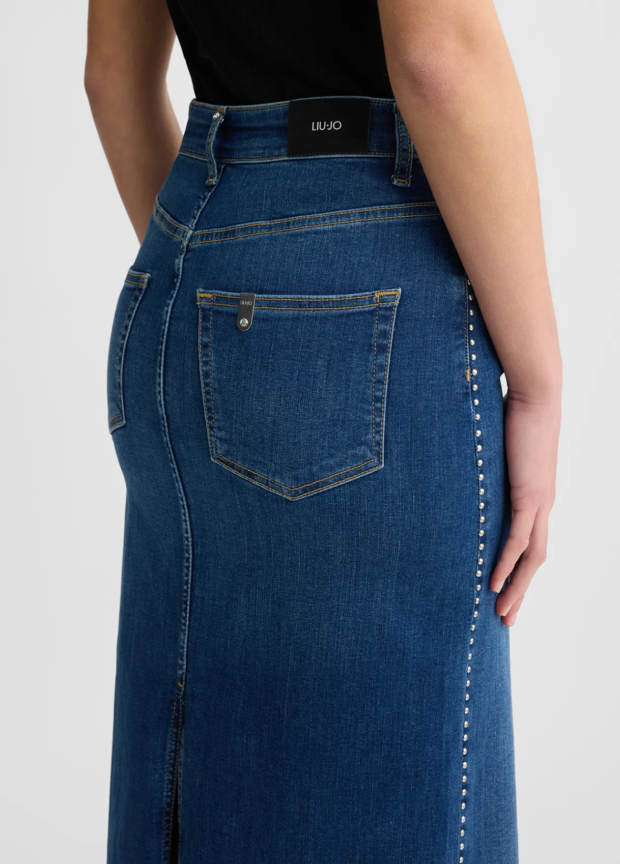 Liu Jo Jupe en toile denim avec clous|Femme Jupes