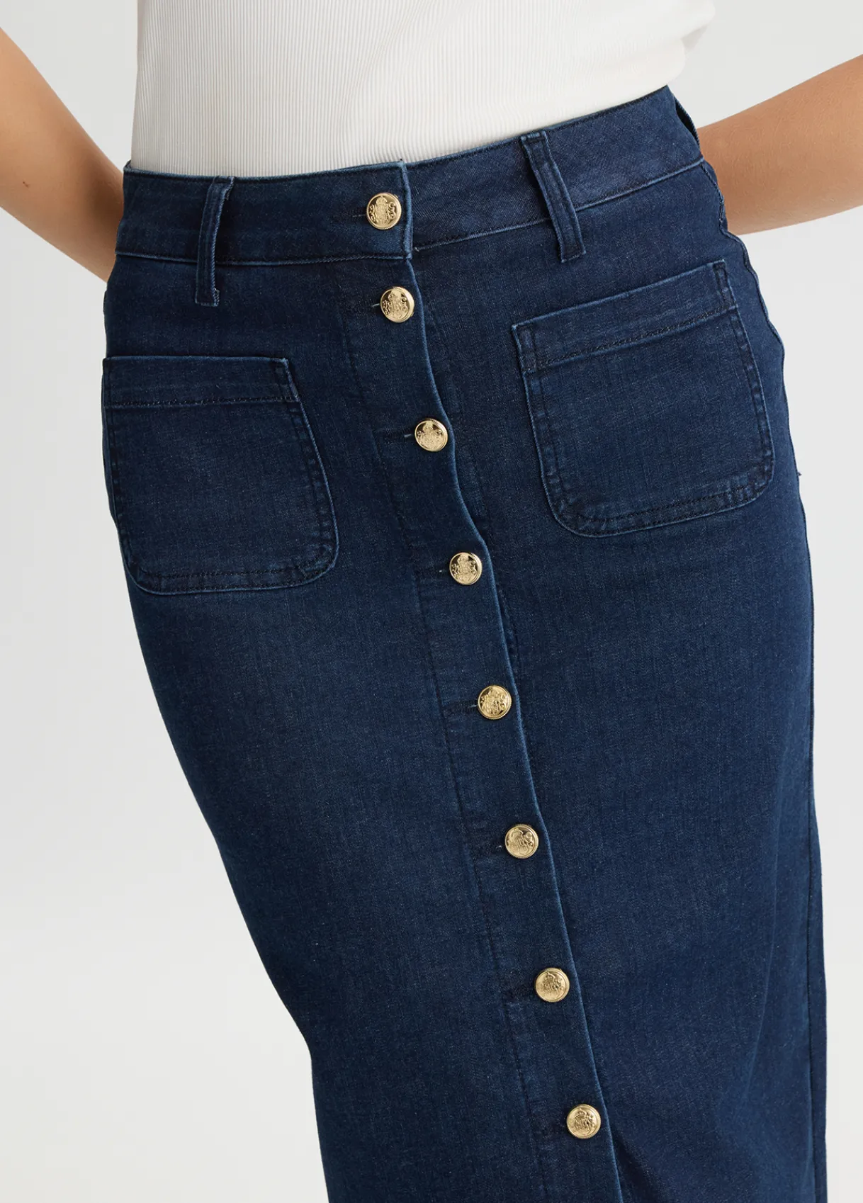 Liu Jo Jupe en toile denim avec boutons|Femme Jupes