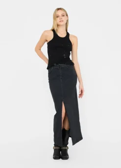 Liu Jo Jupe en toile denim avec ceinture|Femme Jupes