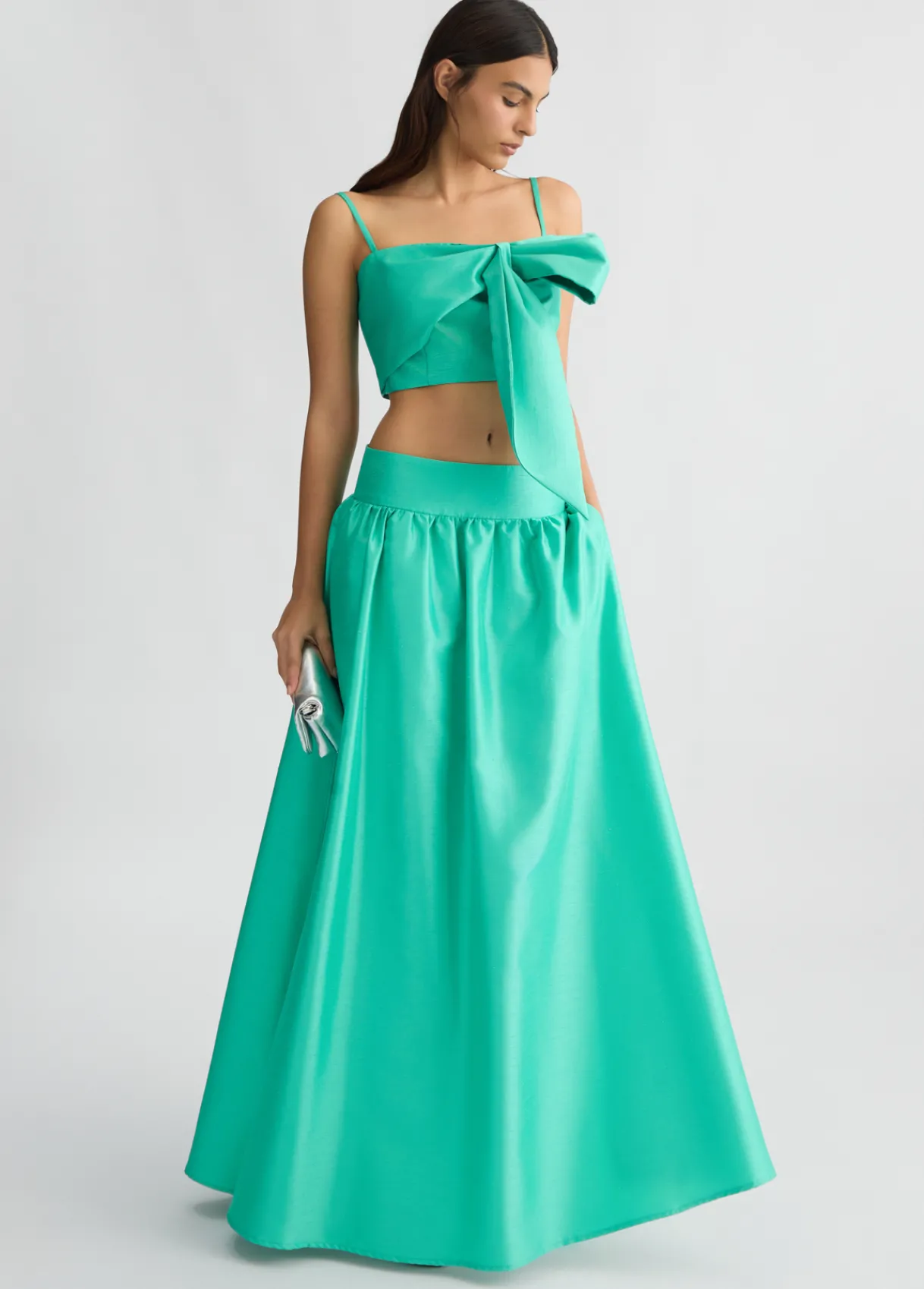 Liu Jo Jupe longue verte en shantung|Femme Jupes|Cérémonie