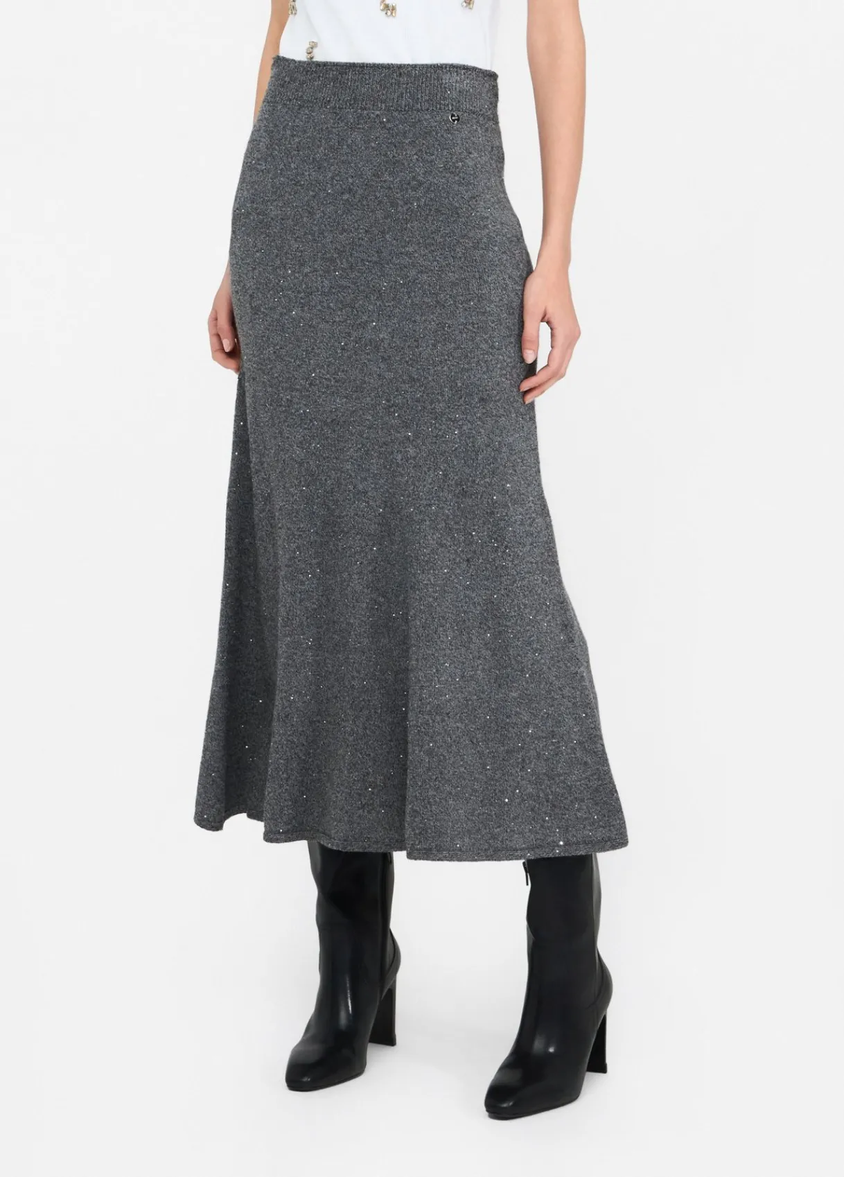 Liu Jo Jupe midi en maille avec paillettes|Femme Jupes