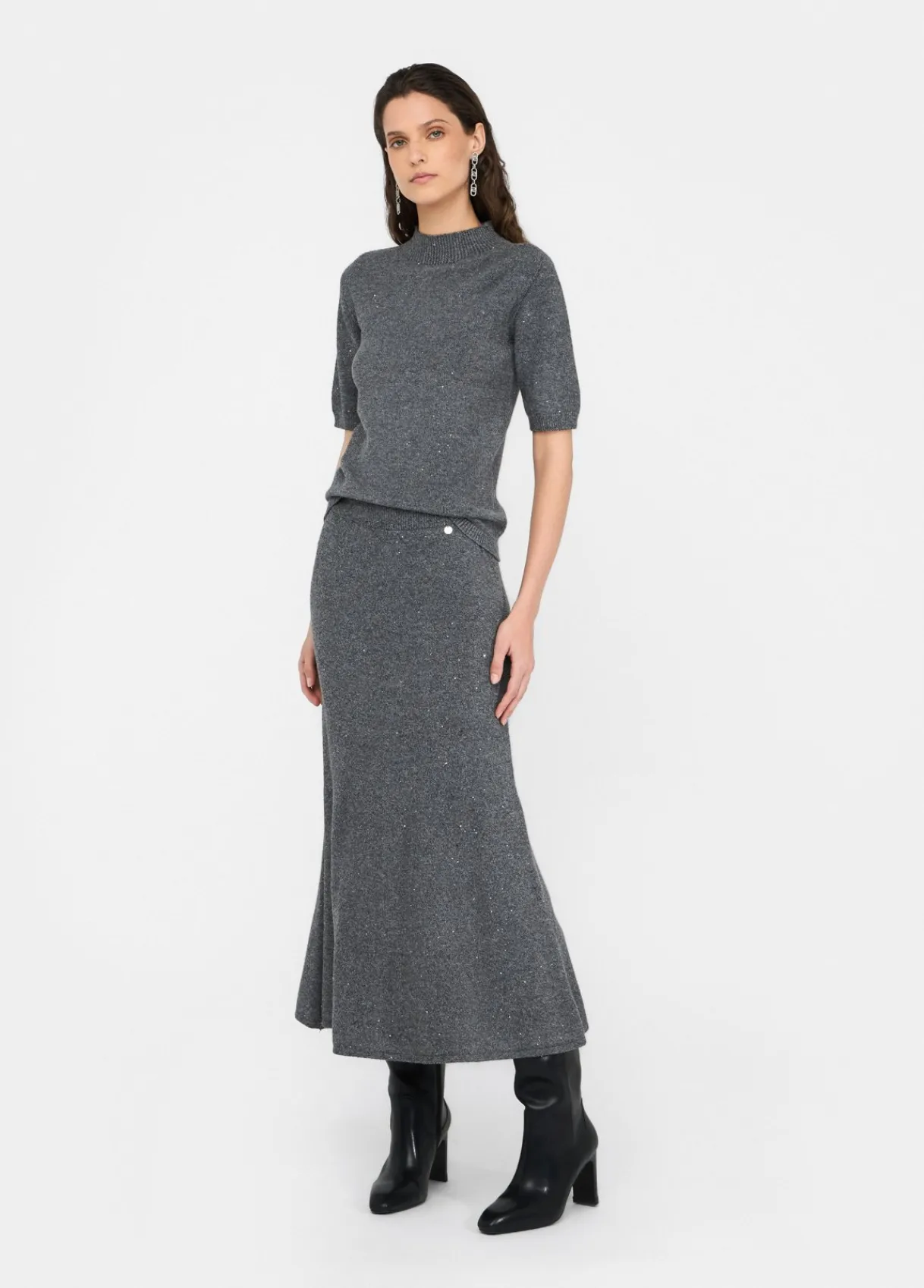 Liu Jo Jupe midi en maille avec paillettes|Femme Jupes