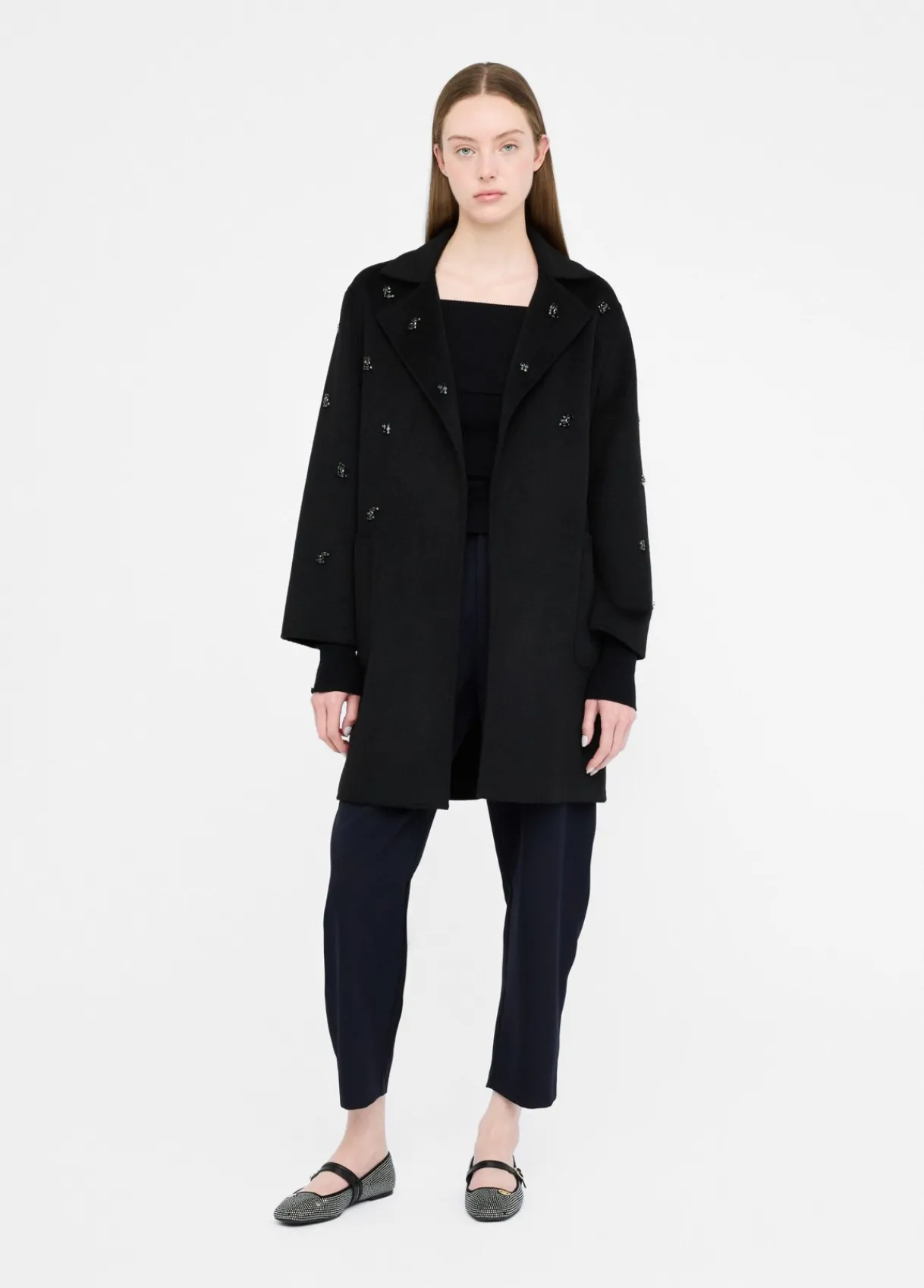 Liu Jo Manteau en laine avec broderies bijoux|Femme Manteaux