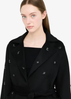 Liu Jo Manteau en laine avec broderies bijoux|Femme Manteaux