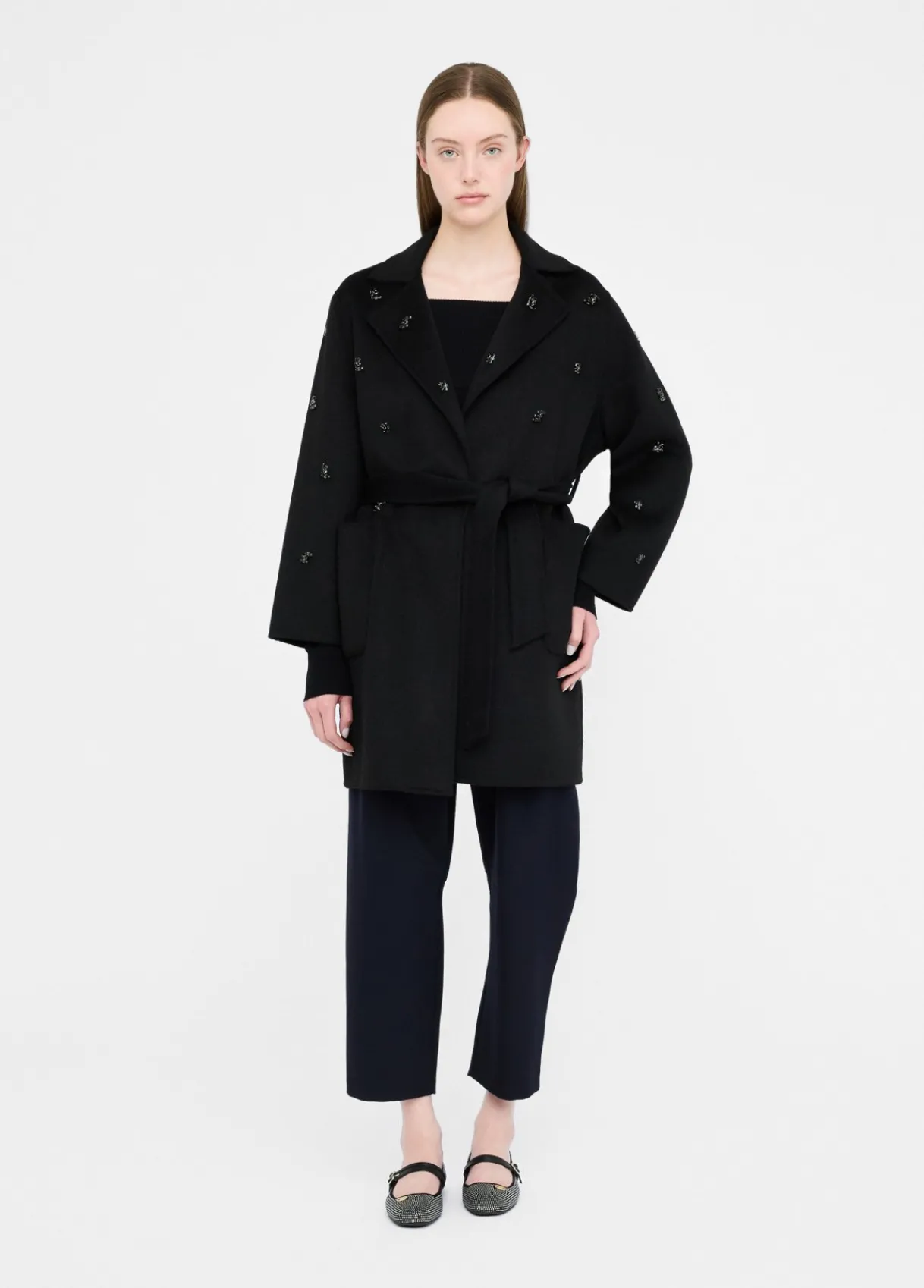 Liu Jo Manteau en laine avec broderies bijoux|Femme Manteaux