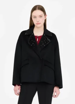 Liu Jo Manteau en laine avec broderies bijoux|Femme Manteaux