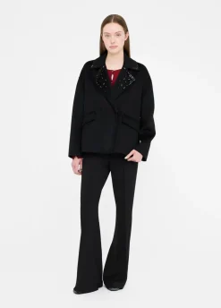 Liu Jo Manteau en laine avec broderies bijoux|Femme Manteaux