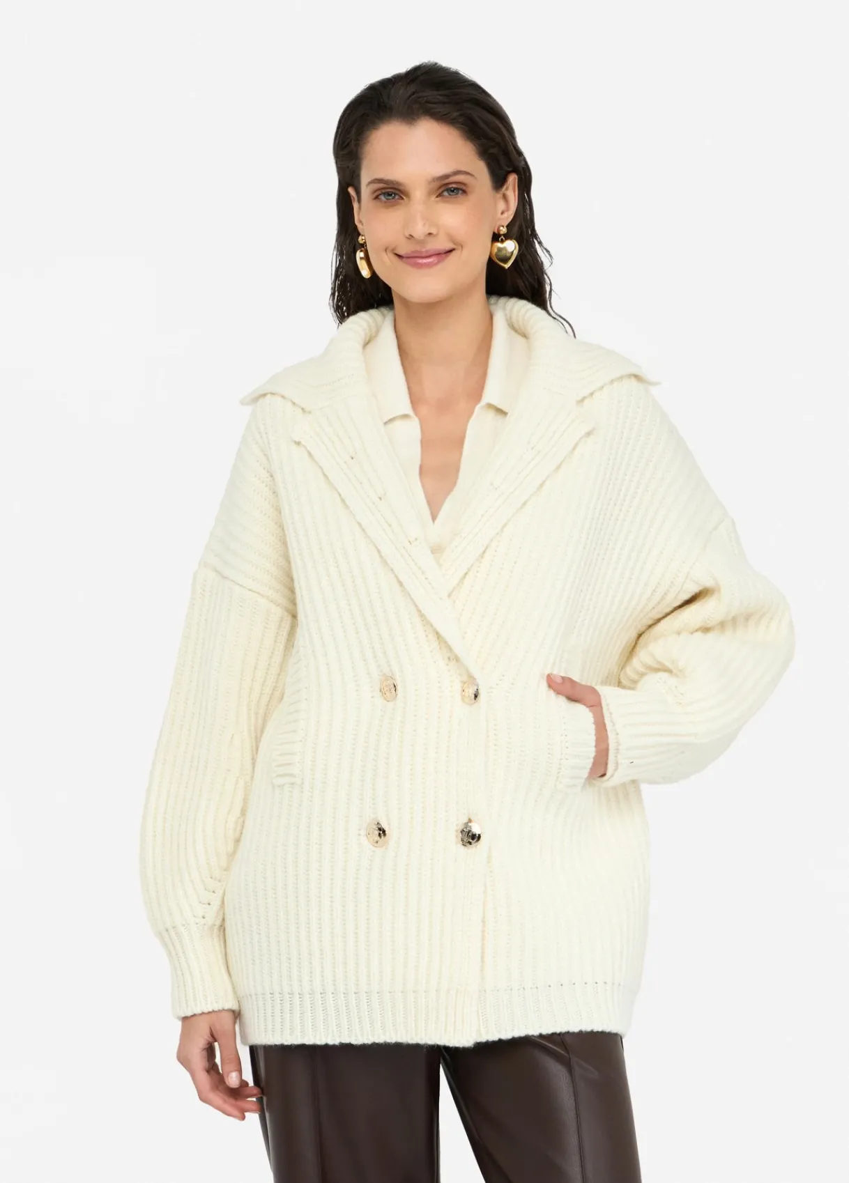 Liu Jo Manteau en maille de laine|Femme Manteaux|Mailles