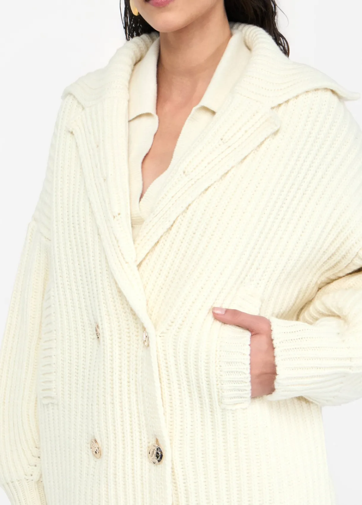 Liu Jo Manteau en maille de laine|Femme Manteaux|Mailles
