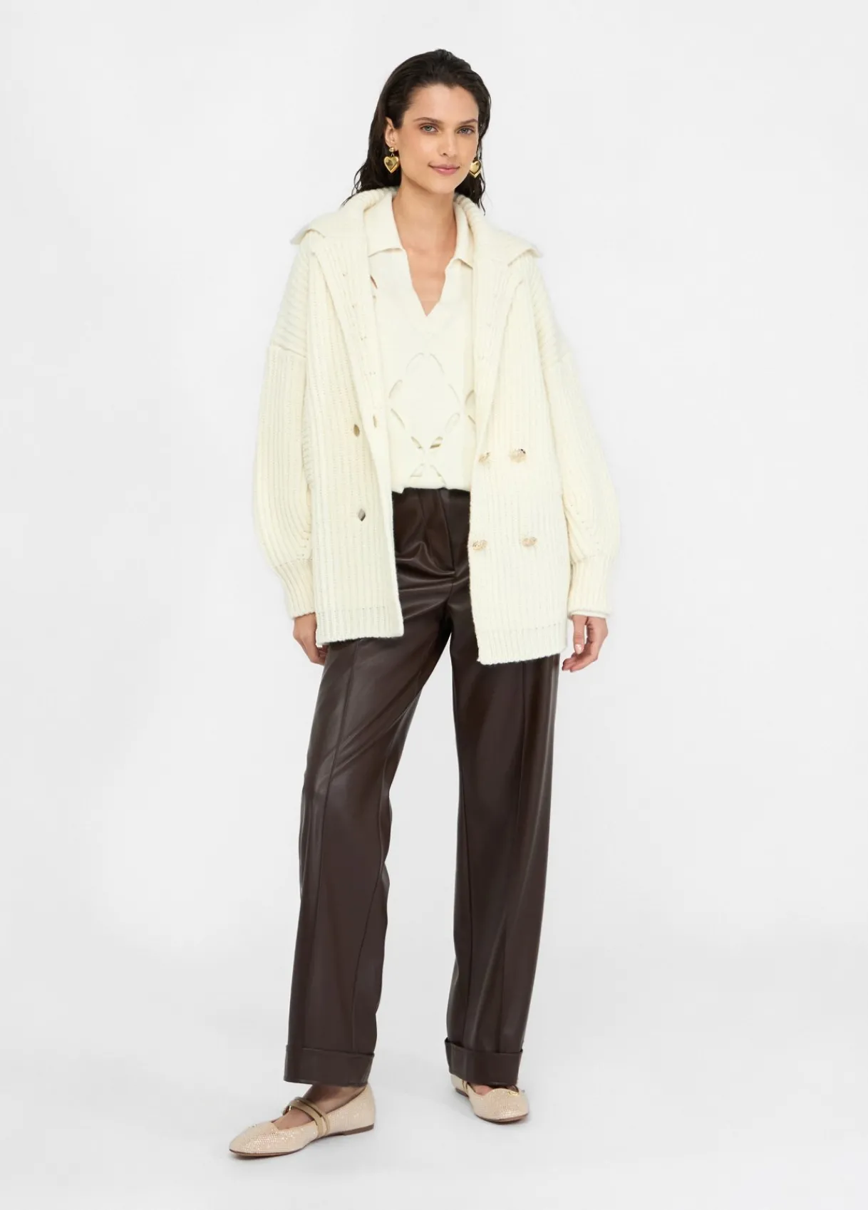 Liu Jo Manteau en maille de laine|Femme Manteaux|Mailles