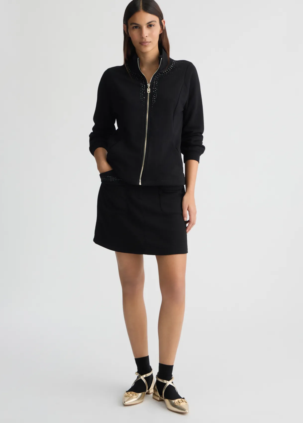 Liu Jo Minijupe en molleton avec strass|Femme Jupes