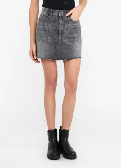 Liu Jo Minijupe en toile denim avec clous|Femme Jupes