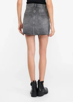 Liu Jo Minijupe en toile denim avec clous|Femme Jupes