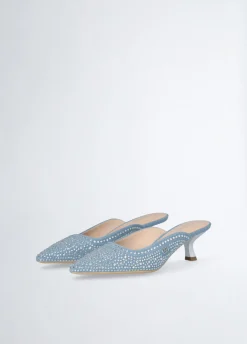 Liu Jo Mules en denim strassé|Femme Escarpins