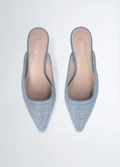 Liu Jo Mules en denim strassé|Femme Escarpins