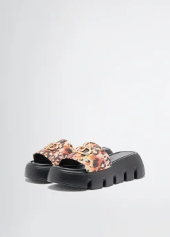 Liu Jo Mules plateforme avec motif animalier|Femme Mocassins|Mode Plage