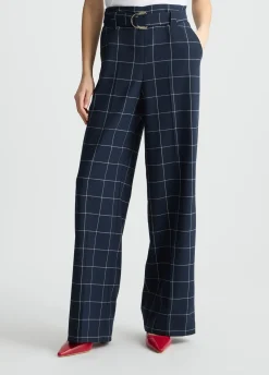 Liu Jo Pantalon à carreaux à taille haute|Femme Pantalons|Tailleurs