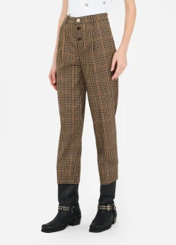 Liu Jo Pantalon à carreaux avec pinces|Femme Pantalons