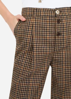 Liu Jo Pantalon à carreaux avec pinces|Femme Pantalons