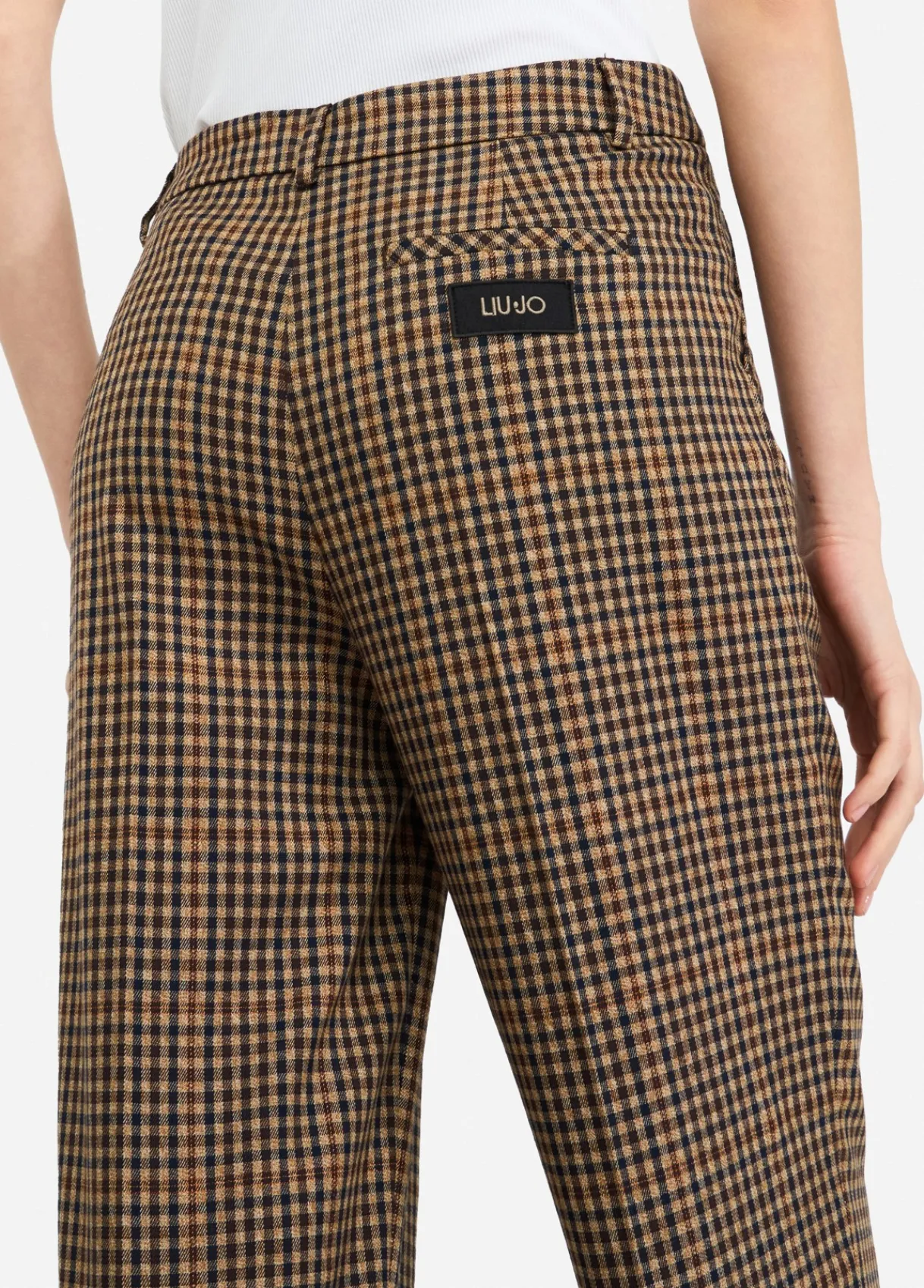 Liu Jo Pantalon à carreaux avec pinces|Femme Pantalons
