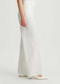 Liu Jo Pantalon à fines rayures à taille haute|Femme Pantalons|Tailleurs