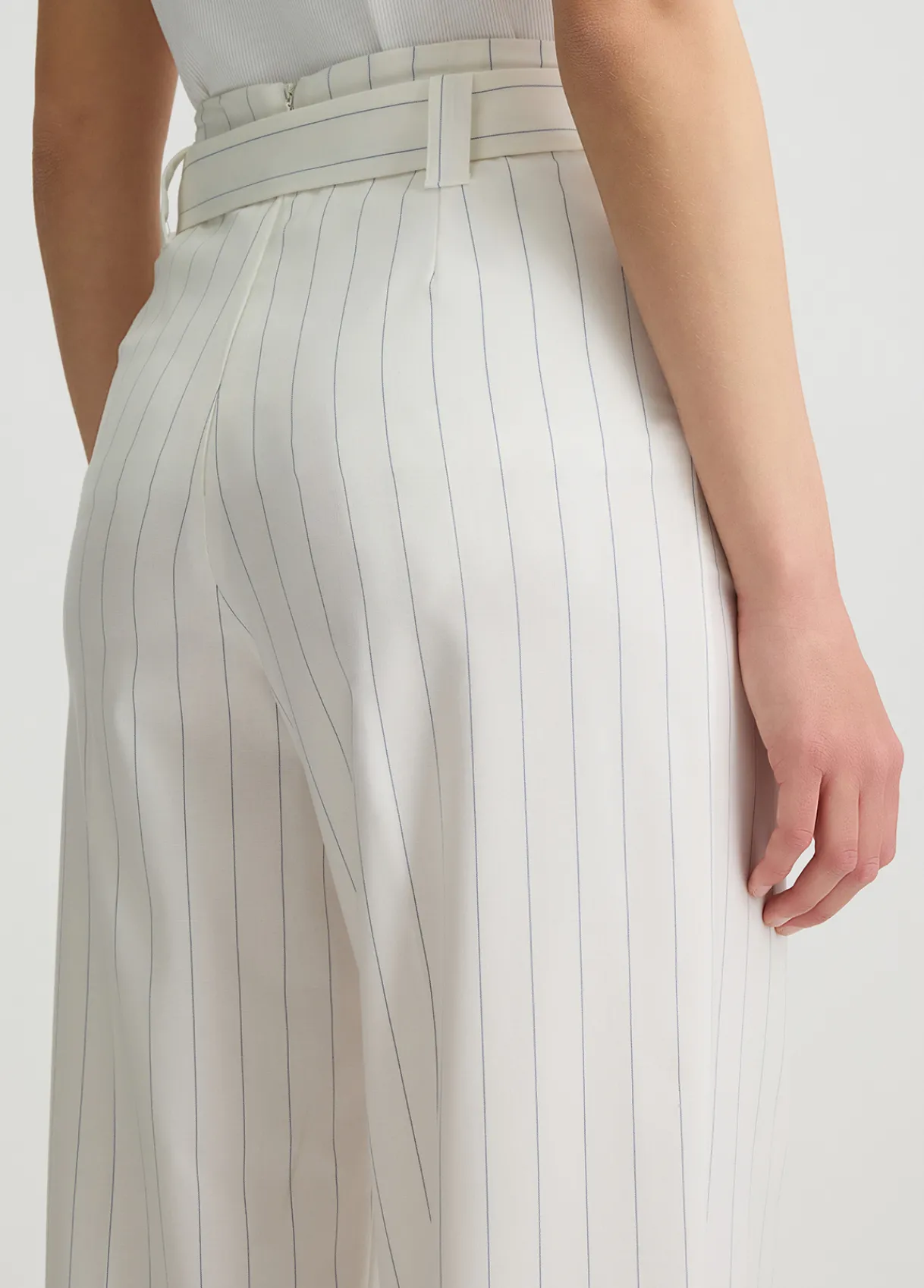 Liu Jo Pantalon à fines rayures à taille haute|Femme Pantalons|Tailleurs