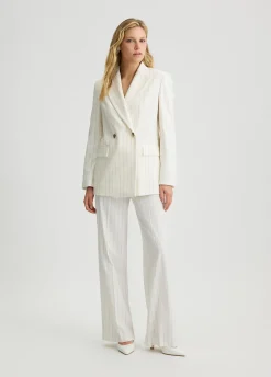 Liu Jo Pantalon à fines rayures à taille haute|Femme Pantalons|Tailleurs