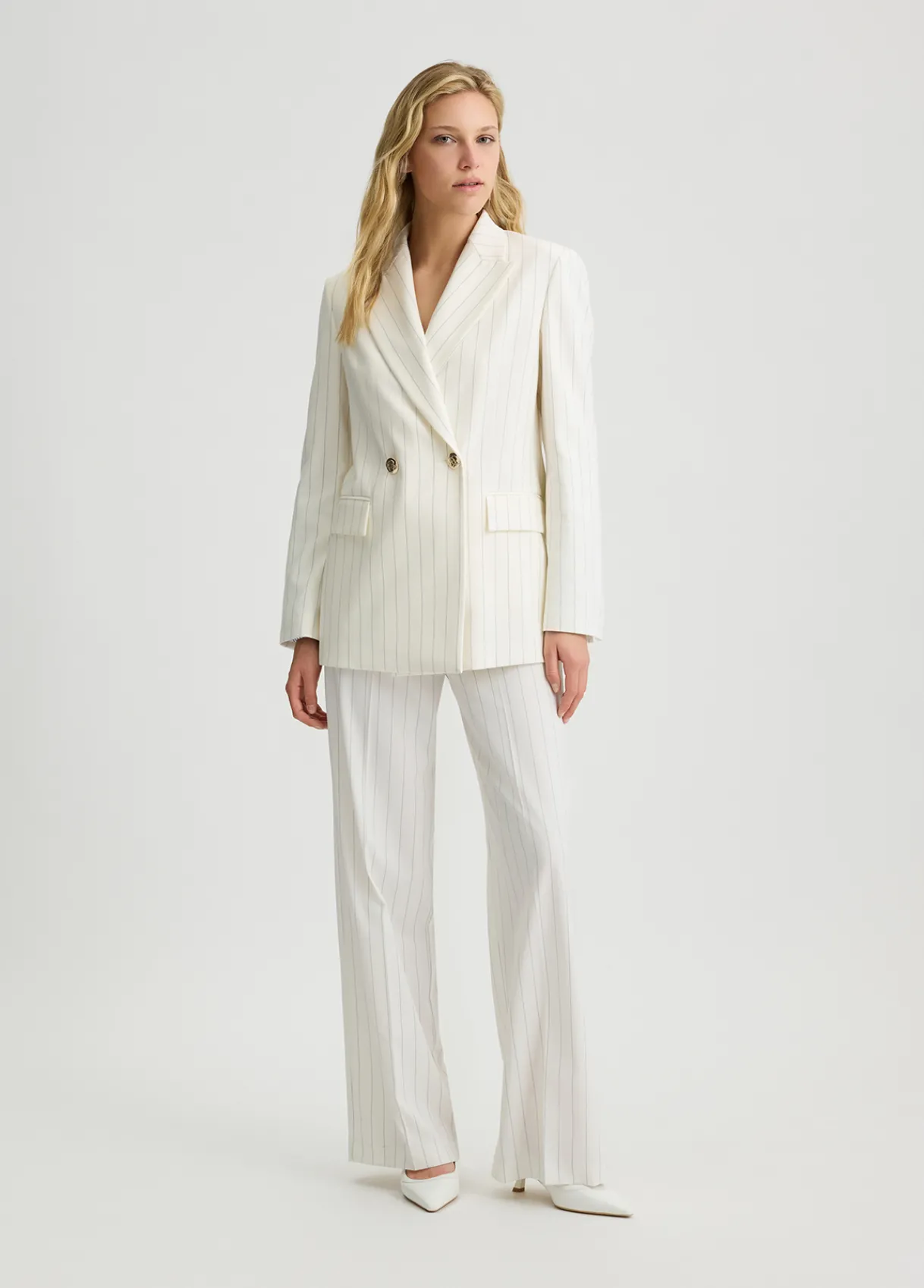 Liu Jo Pantalon à fines rayures à taille haute|Femme Pantalons|Tailleurs