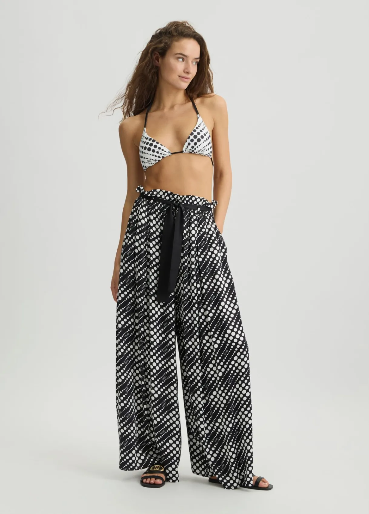Liu Jo Pantalon avec imprimé à pois|Femme Mode Plage|Pantalons
