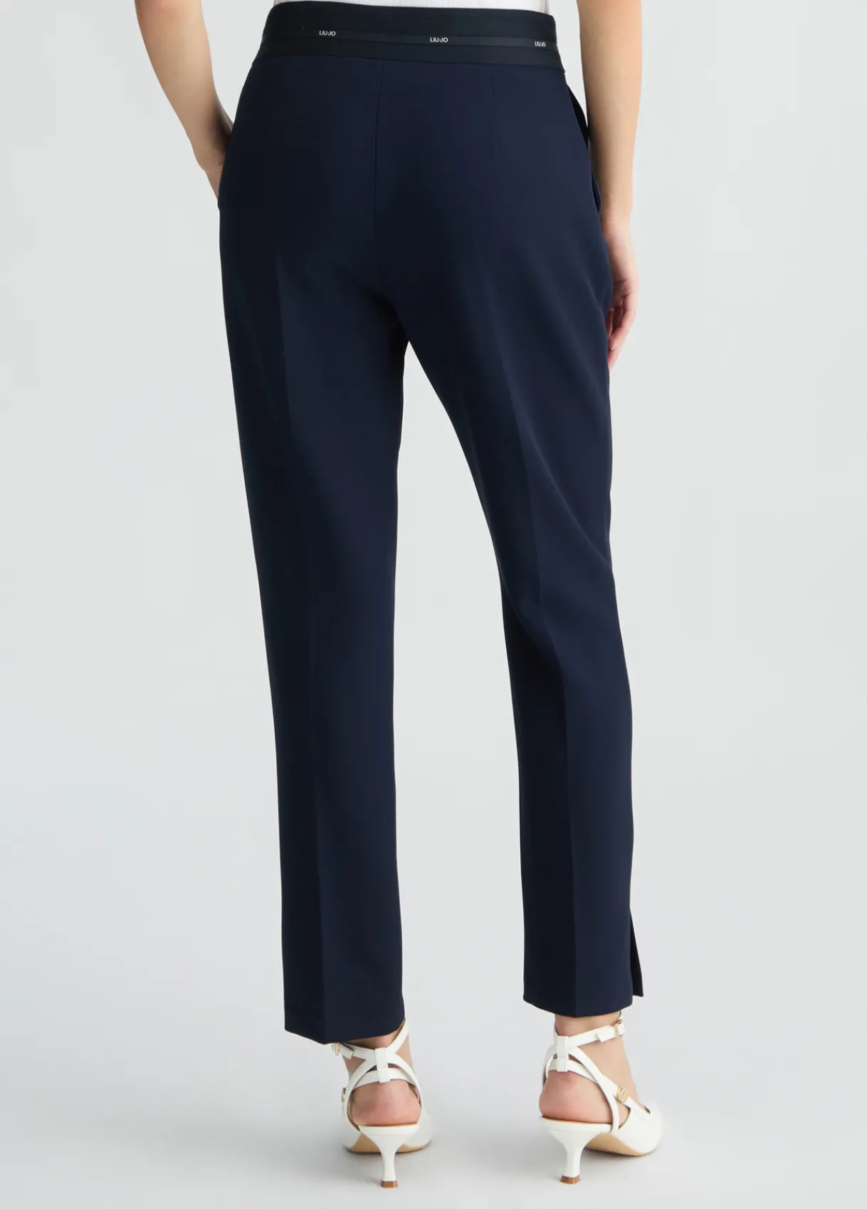 Liu Jo Pantalon avec taille logotée|Femme Pantalons|Tailleurs