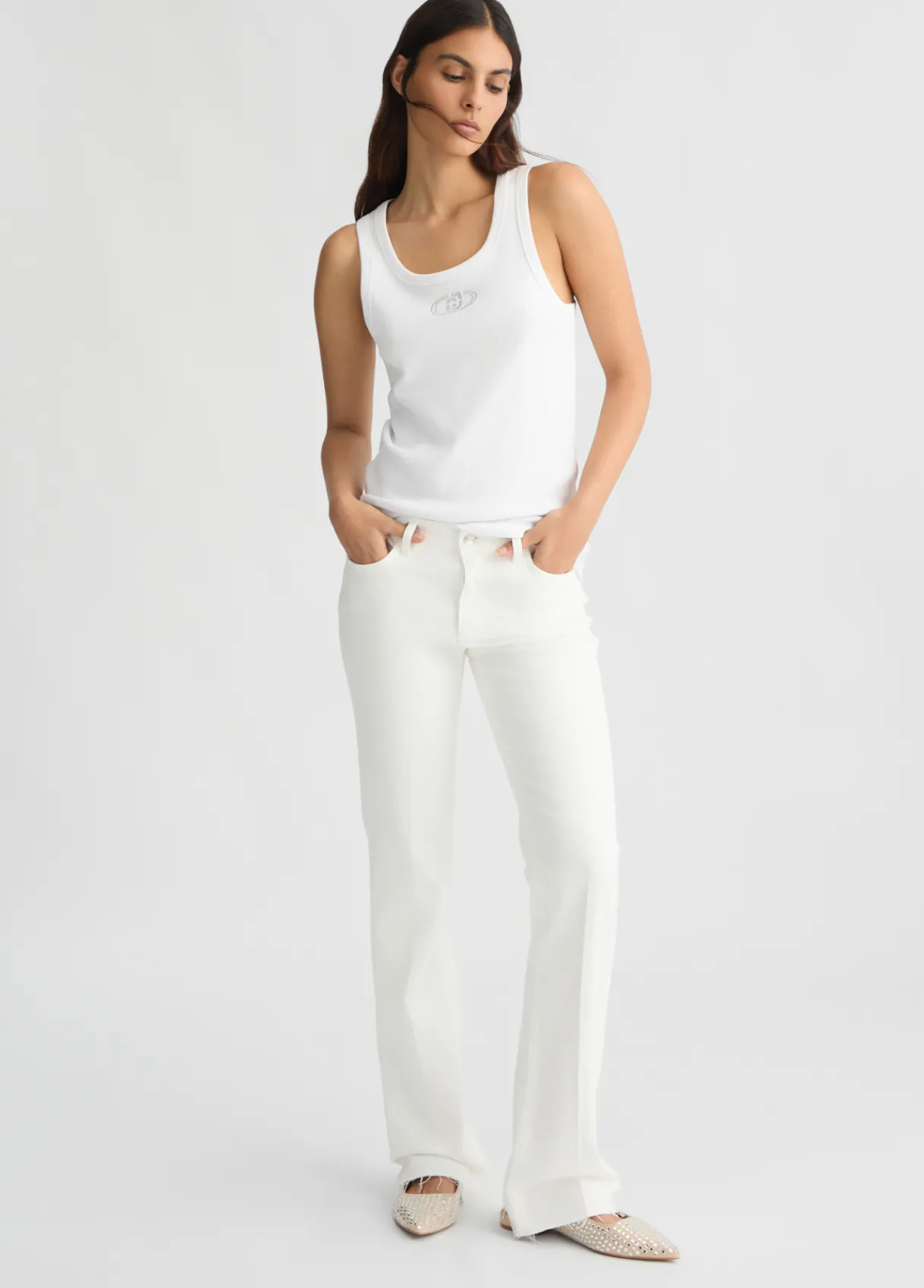 Liu Jo Pantalon bootcut avec strass|Femme Pantalons
