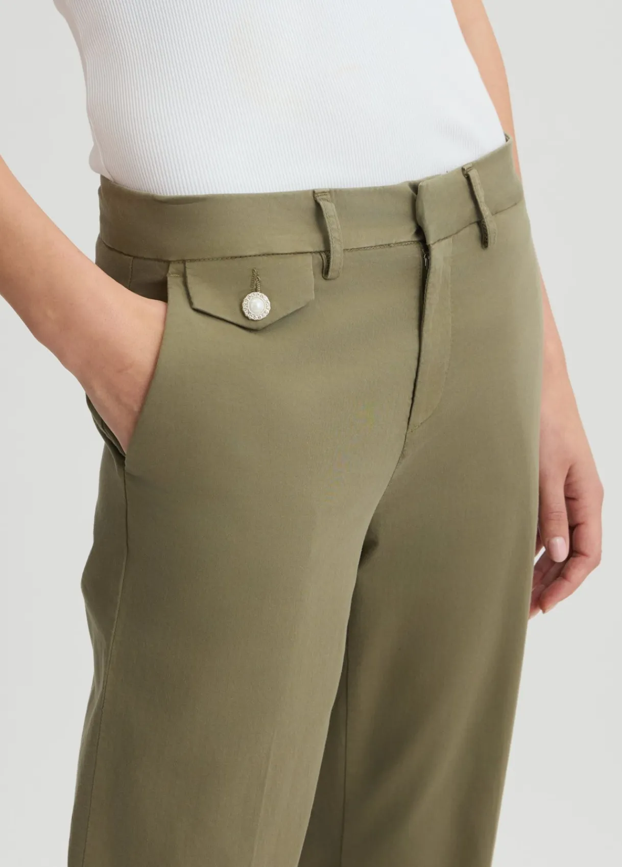 Liu Jo Pantalon chino cropped|Femme Pantalons