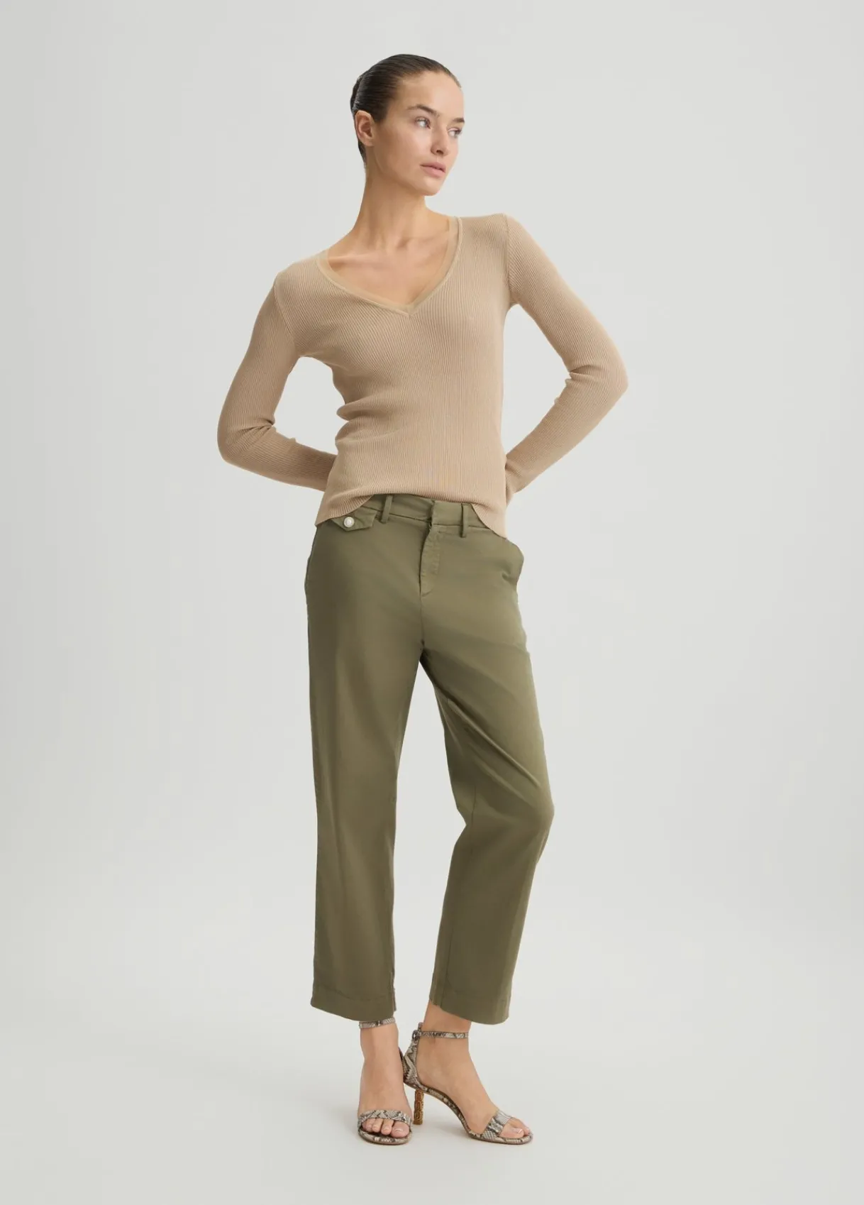 Liu Jo Pantalon chino cropped|Femme Pantalons