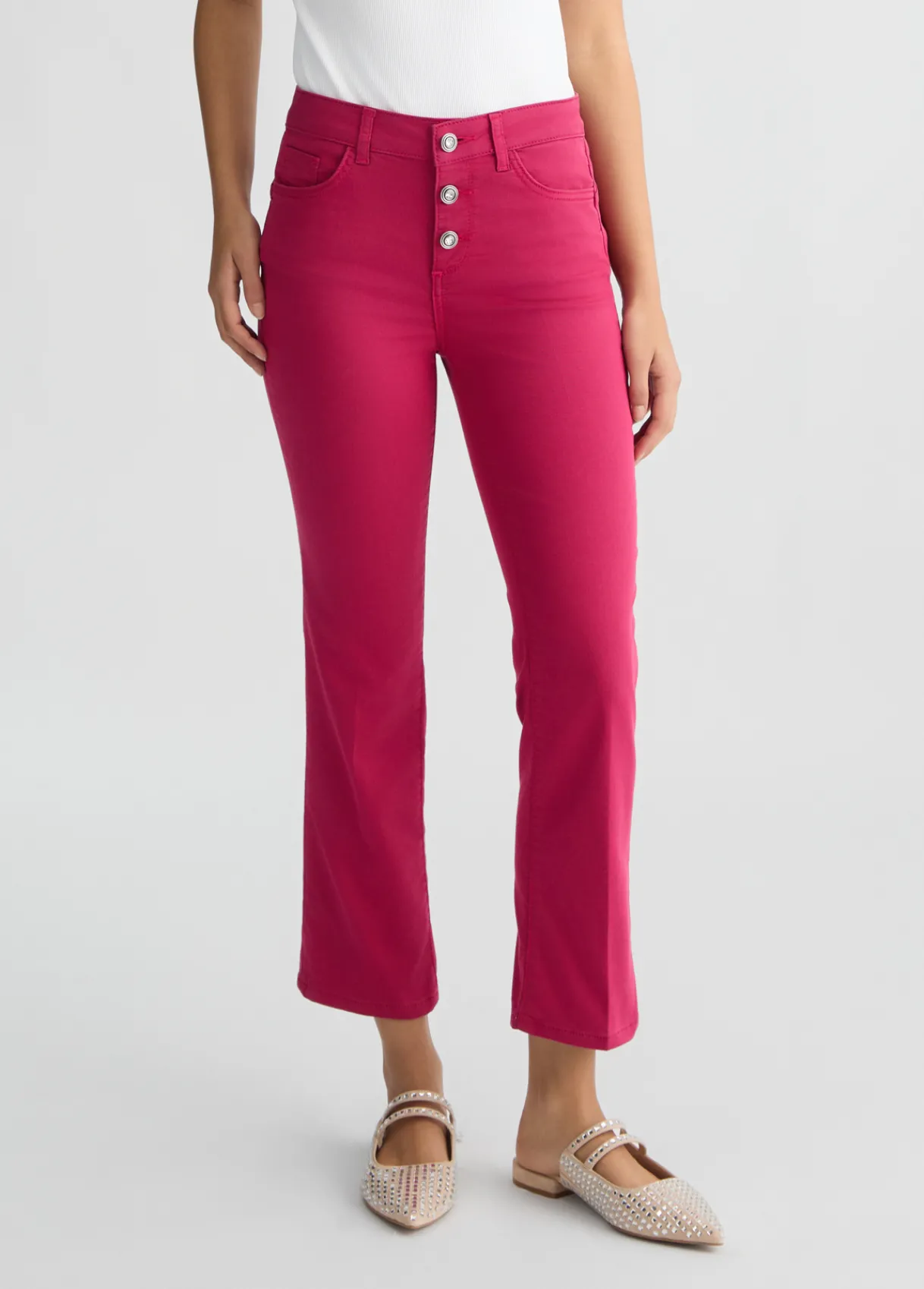 Liu Jo Pantalon cropped à taille haute|Femme Pantalons