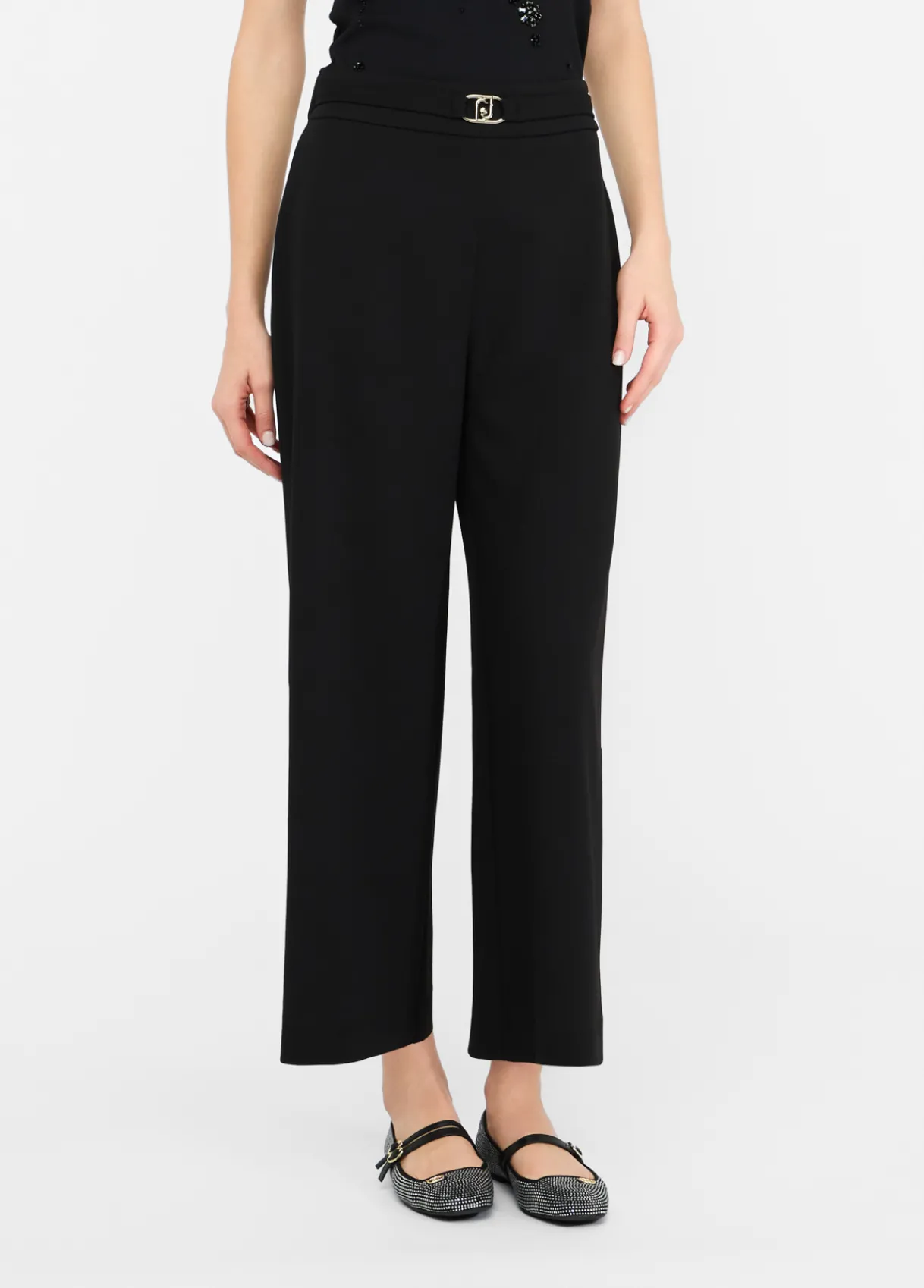 Liu Jo Pantalon cropped avec ceinture|Femme Pantalons
