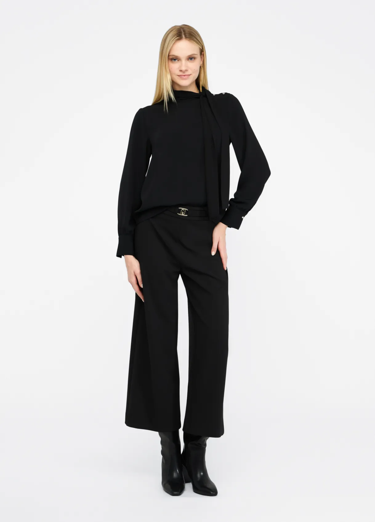 Liu Jo Pantalon cropped avec ceinture|Femme Pantalons