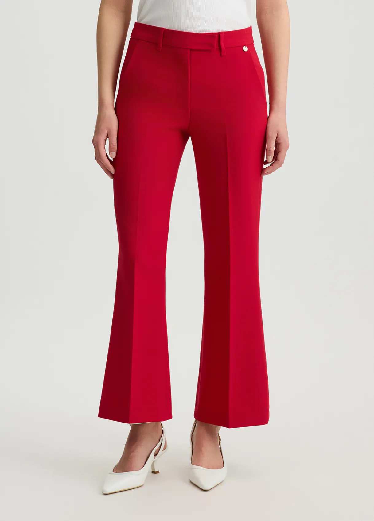 Liu Jo Pantalon cropped en piqué|Femme Pantalons