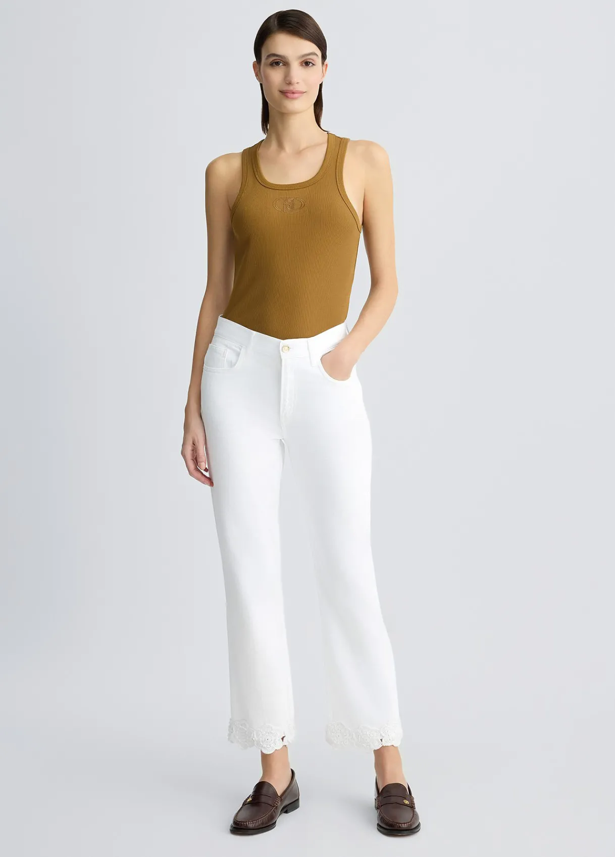 Liu Jo Pantalon droit avec broderie en crochet|Femme Pantalons