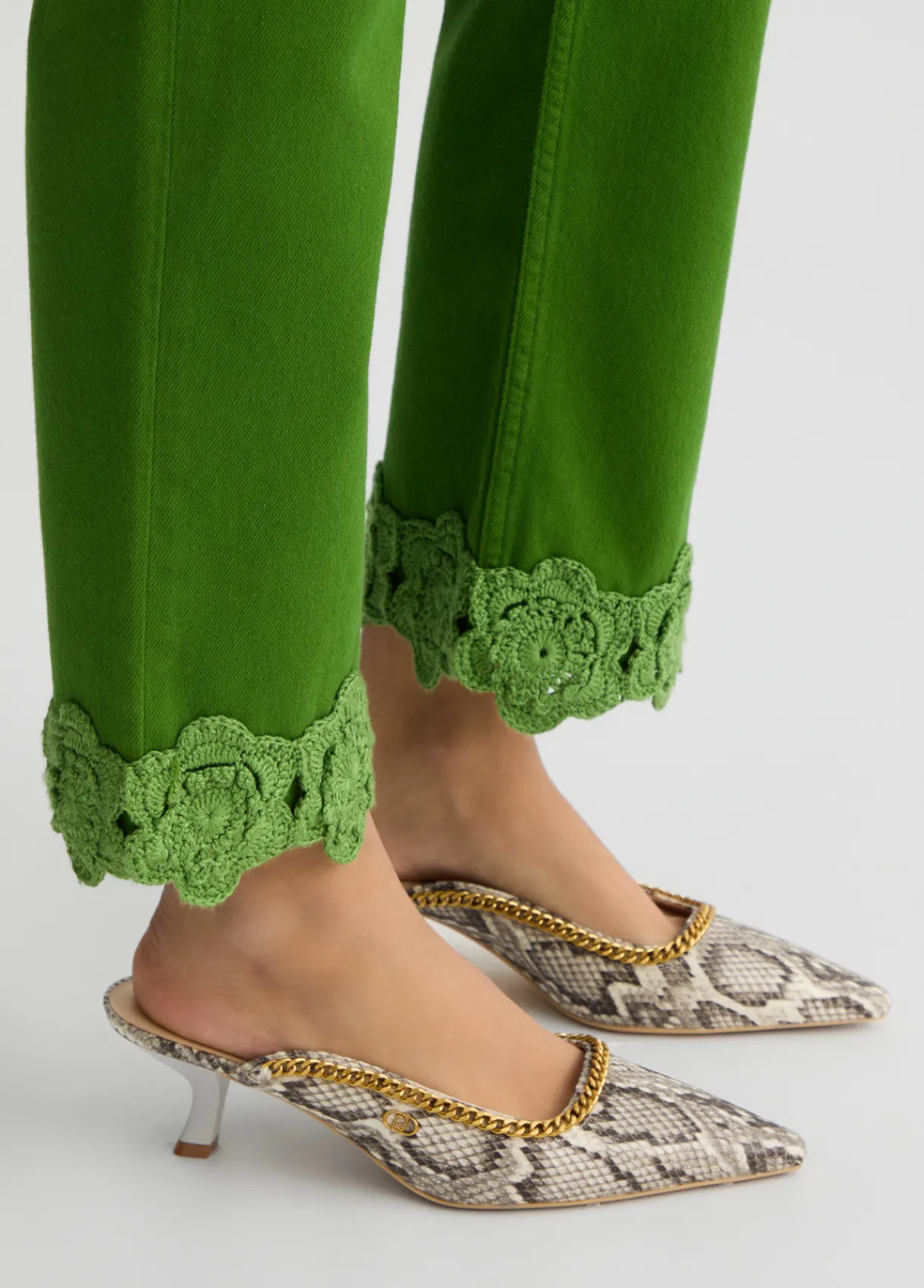 Liu Jo Pantalon droit avec broderie en crochet|Femme Pantalons