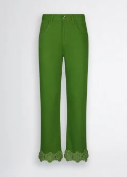 Liu Jo Pantalon droit avec broderie en crochet|Femme Pantalons