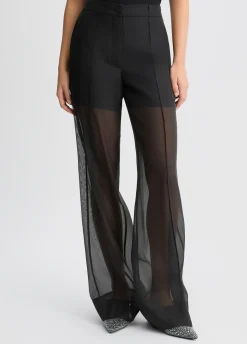 Liu Jo Pantalon droit en organza|Femme Pantalons|Tailleurs