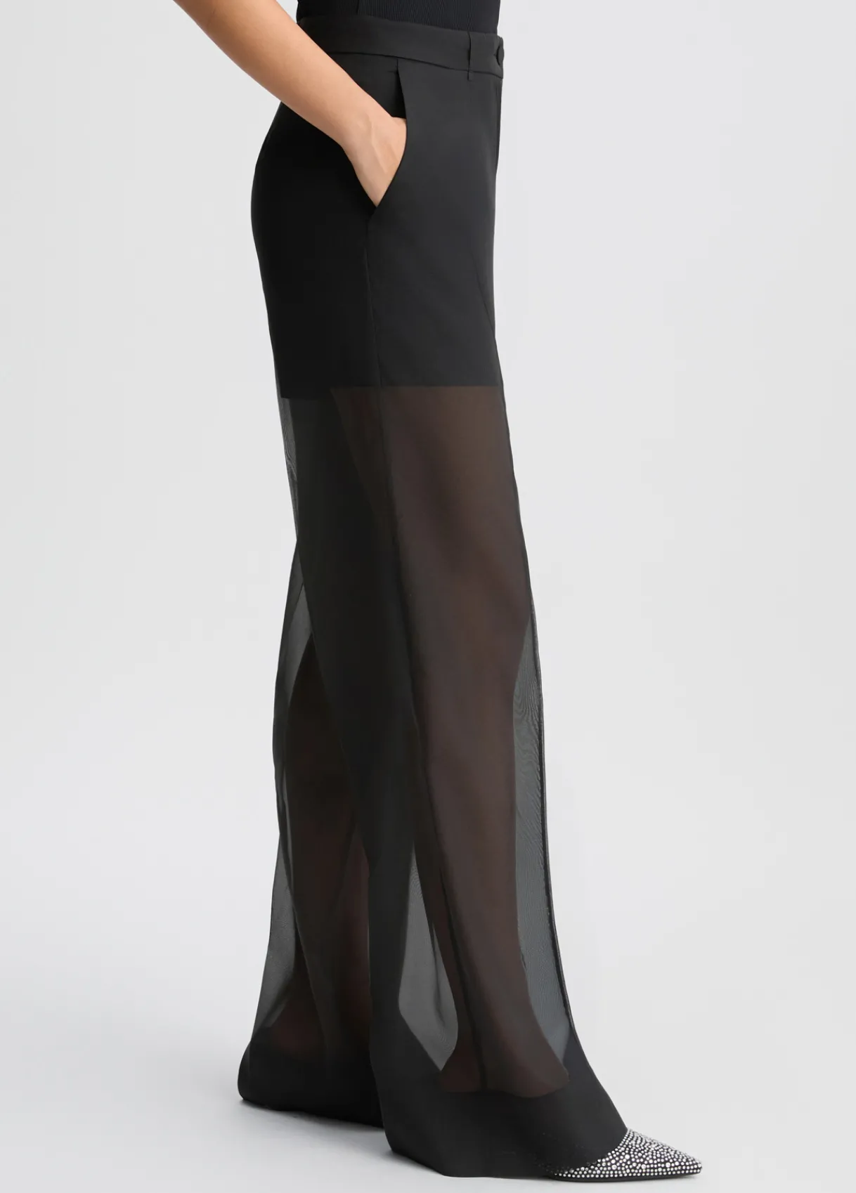 Liu Jo Pantalon droit en organza|Femme Pantalons|Tailleurs